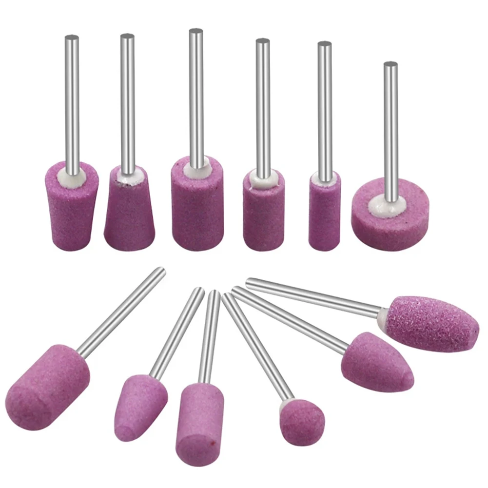 12pcs Polishing Head 2.35mm Shrank Abrasive Grinding Stone Set Rotary Tools Grinding Wheel Head For Polishing Trimming Carving
