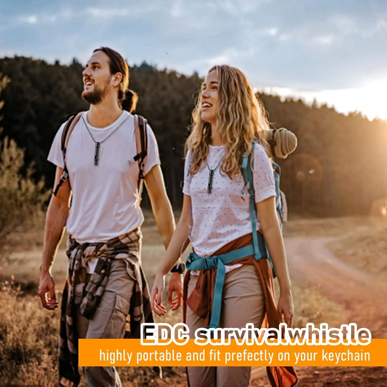 Apito de emergência, colar de assobios de segurança EDC alto até 120db, assobios de sobrevivência para sobrevivência, caminhadas, camping, treinamento de animais de estimação