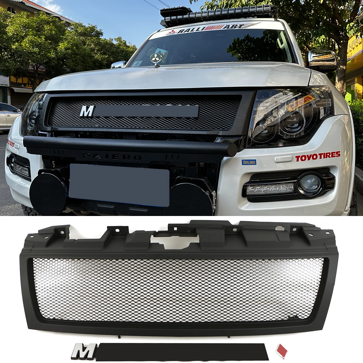 

Front Grille Fits For Mitsubishi Pajero V93 V97 2007-2014 / 2015-2022 Wire Reticular Racing Grill