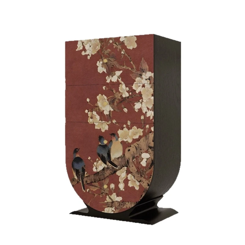LTT new Chinese-style solid wood living room entrance storage cabinet household multi-functional storage decorative cabinet