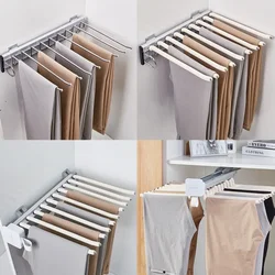 Retractable Multi-functional Hanger for Pants Wardrobe Built-in Side-mounted Push and Pull Rack Home