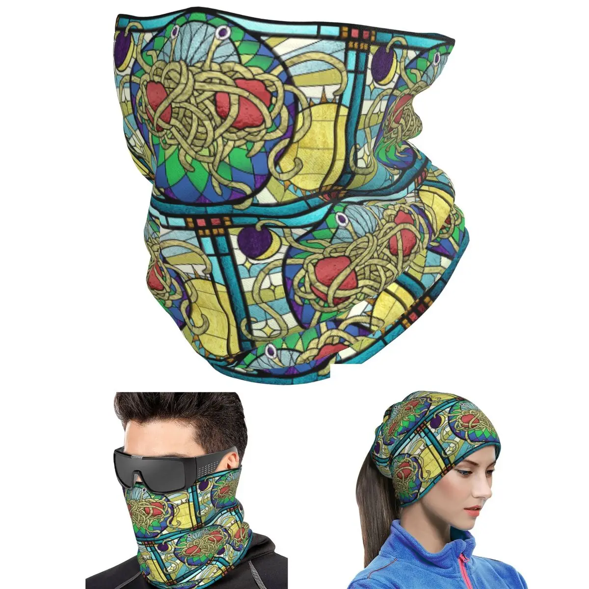 The Flying Spaghetti Monster Flying Spaghetti Monsterism FSM Bandana Neck Cover Printed Wrap Scarf Riding Cycling Scarf