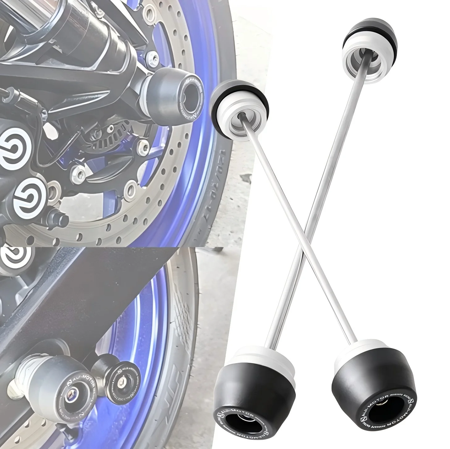 

For Yamaha YZF-R3 & MT-03 - Front & Rear Wheel Axle Sliders, Motorcycle Crash Protectors