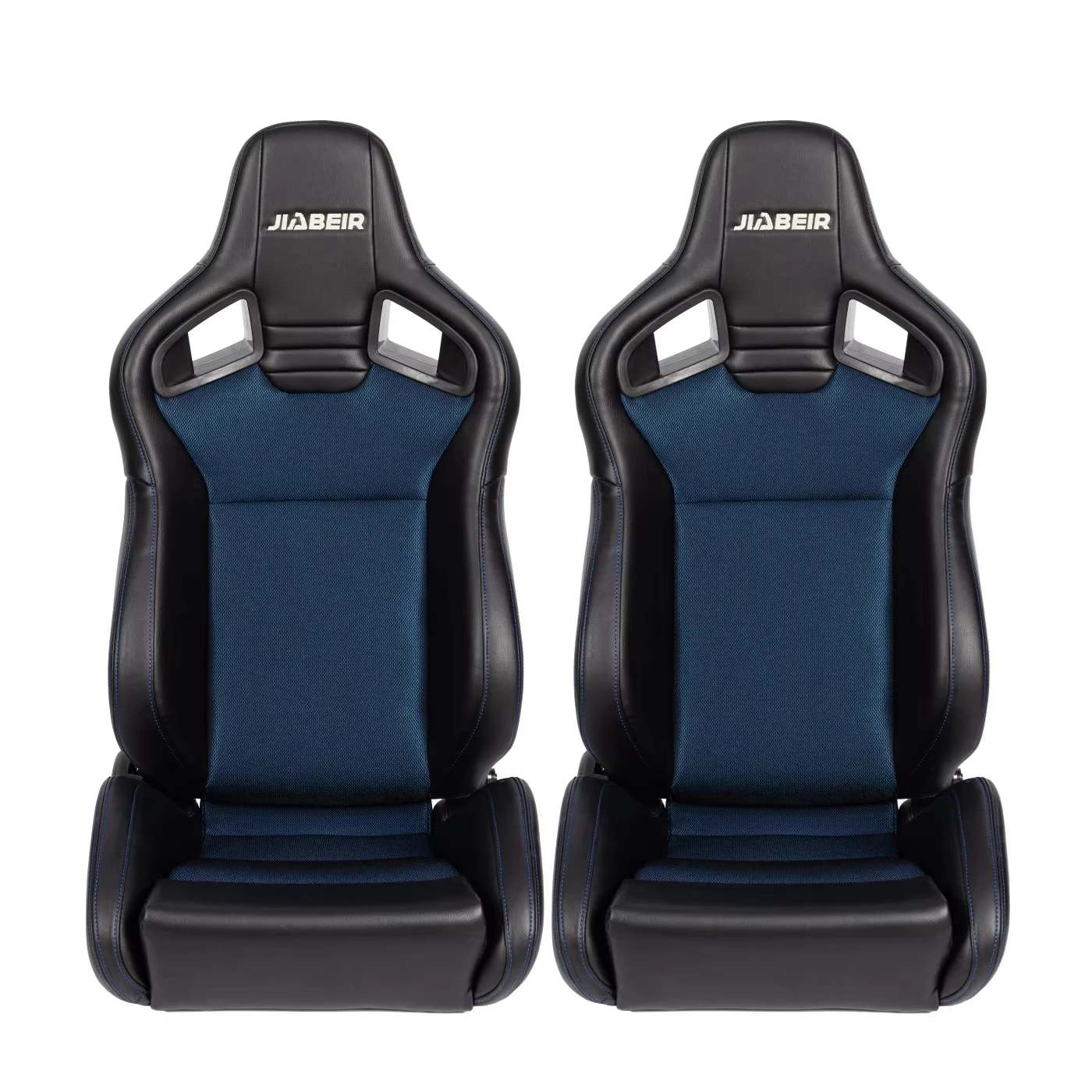 

JIABER 1039RM Pair Adjust Leather Blue Breathable Mesh Fabric Sport Bucket Racing Car Seats