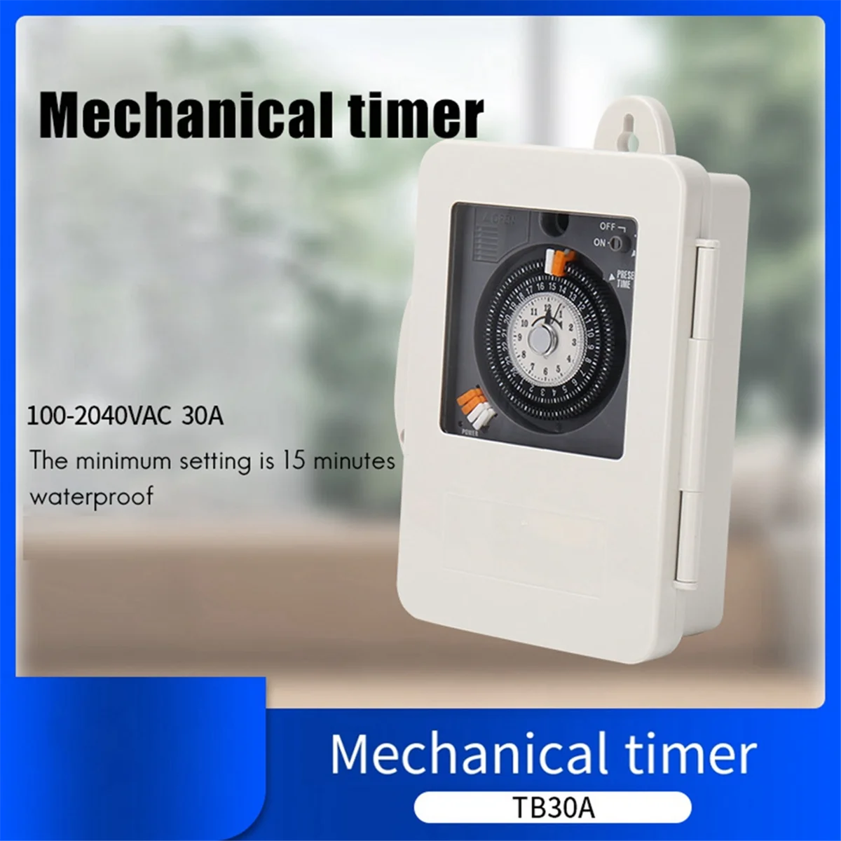 TB30A Mechanical Timer Minimum Timing 15 Minutes Time Control Switch with Battery Industrial Timer