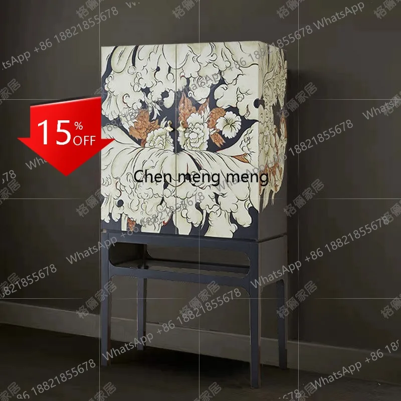 

M85 Designer American hand-painted entrance cabinet storage decorative cabinet high-end living room TV side cabinet
