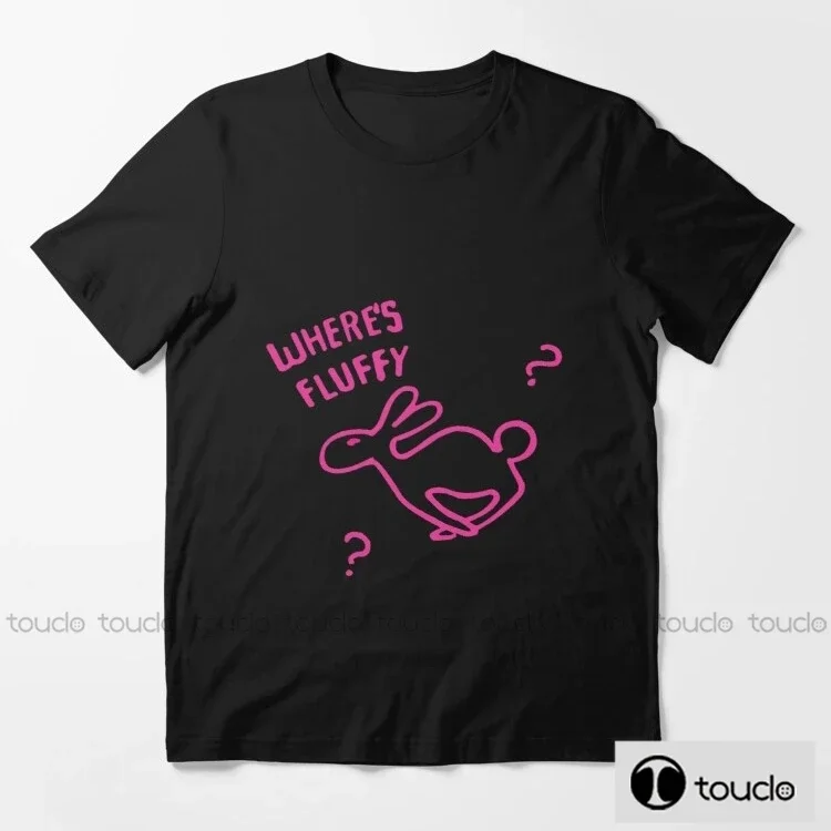 Where S Fluffy Unisex Black Tshirt Men T Shirt Retro Graphic T Shirts 100% Cotton T-Shirt Man Woman Tees Tops Unisex