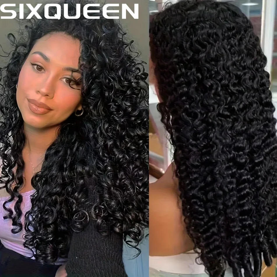 Peluca frontal de encaje HD 13x6 de 250 densidades, rizada birmana, de cabello humano brasileño, negra natural, de 40 pulgadas para mujeres afroamericanas.
