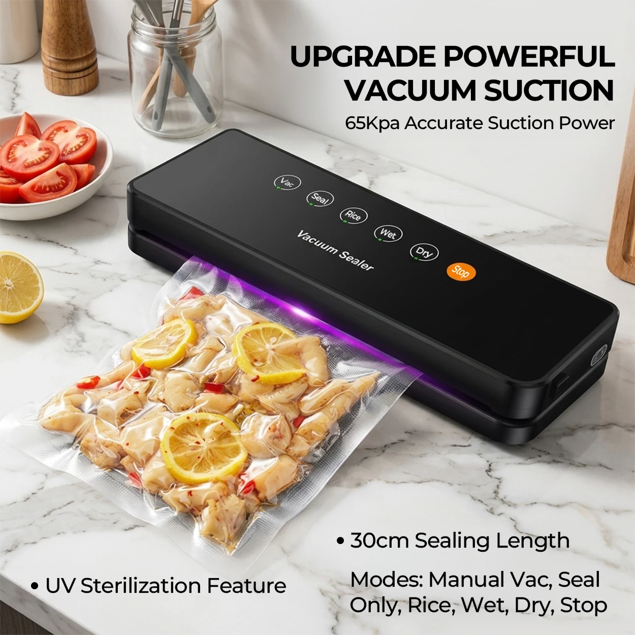 

Compact Automatic High Quality Vacuum Food Sealer for Household Use for Food Preservation with External Vacuum