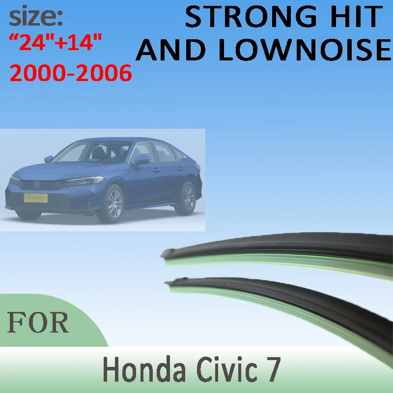 

For Honda Civic 7 2000-2006 2001 2002 2003 2004 2005 Wiper Front Wiper Blades Windshield Windscreen Window 24"+14"