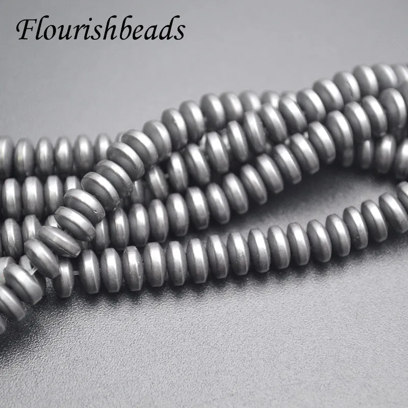 4/6mm High Quality Natural Hematite Beads Rondelle Shape Loose Beads for Jewelry Bracelets Making DIY 5-10 Strands/lot