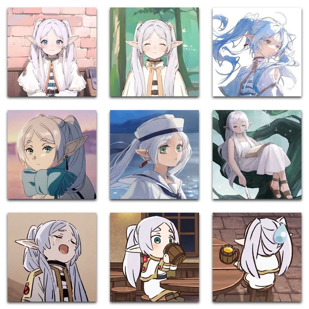 10/30/59 Uds. Pegatinas Kawaii de Anime Frieren Beyond Journey's End pegatina Scrapbooking portátil equipaje niñas calcomanía de dibujos animados