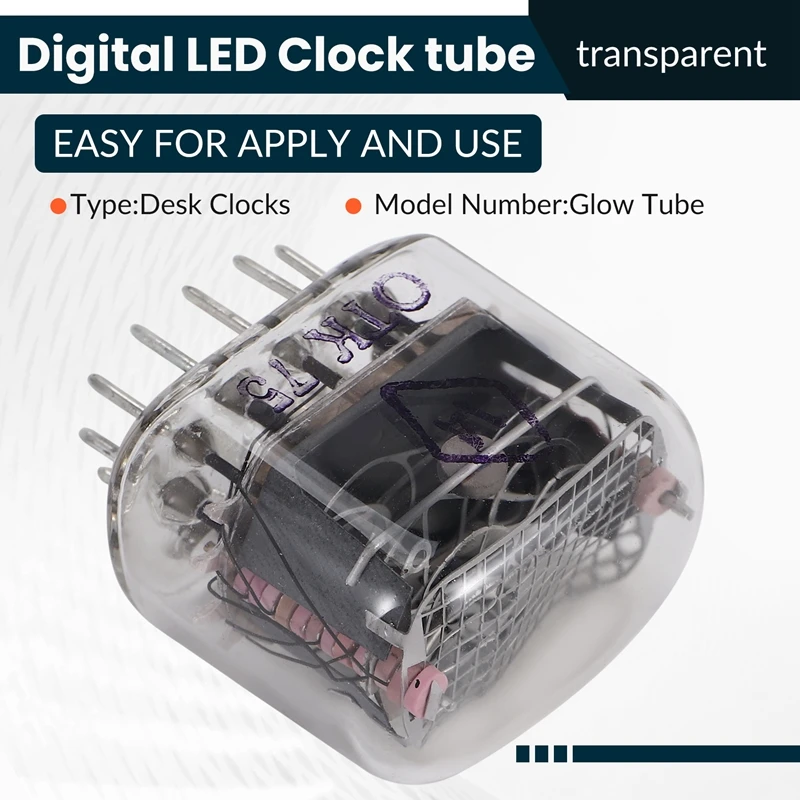 Y43A-1Pcs New IN-12 IN12 Glow Tube For Glow Clock Nixie Digital LED Clock With Decimal Point