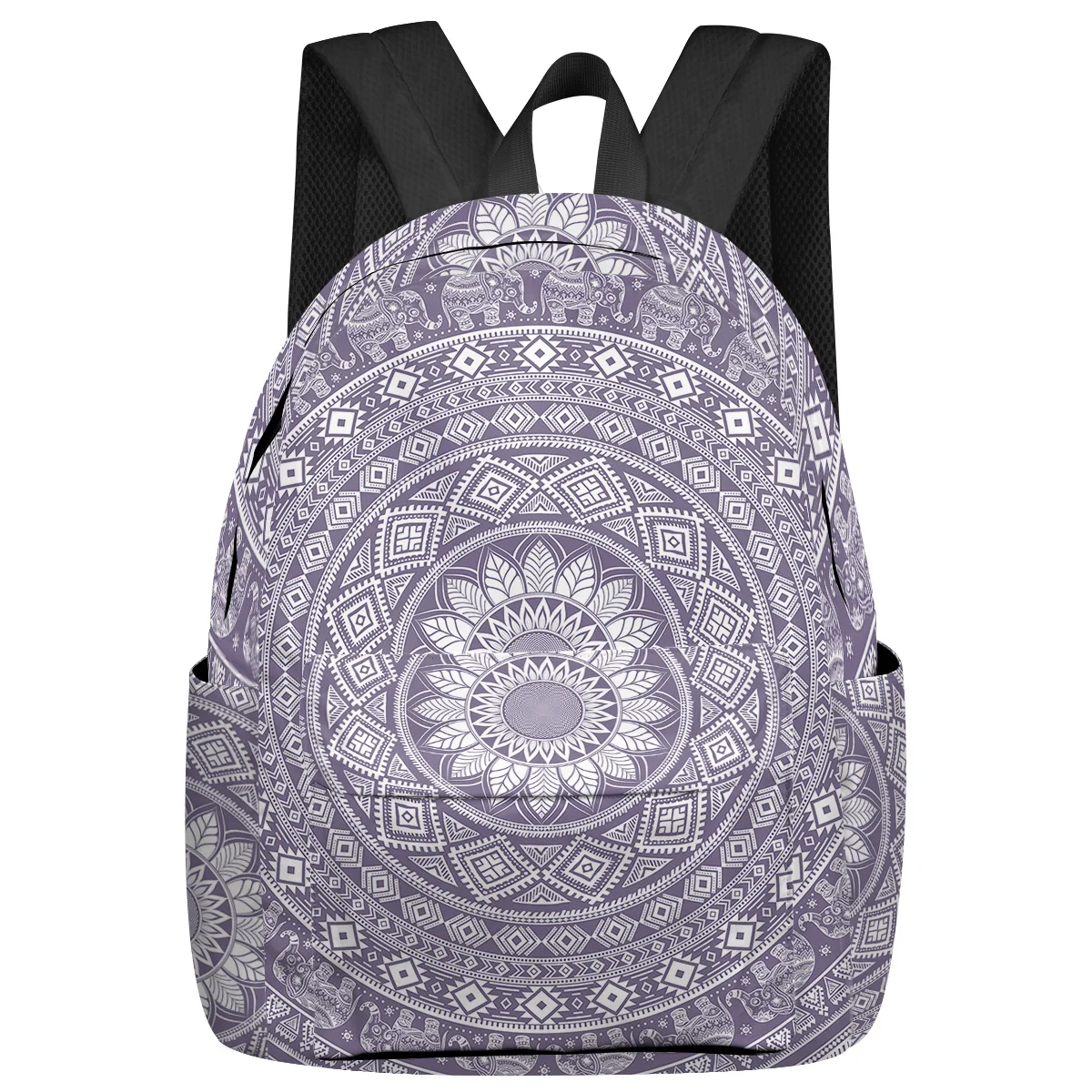 Bohemian Purple Mandala Pattern Women Man Backpacks Waterproof School Backpack For Student Boys Girls Laptop Bags Mochilas