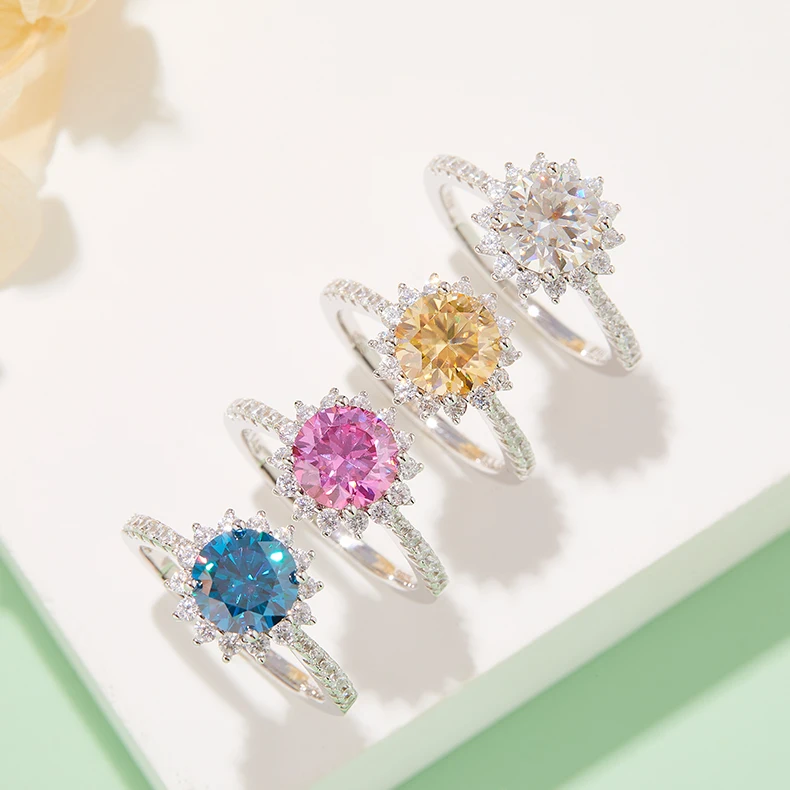 

Elegant Flower Design 1.5 Carat Engagement Ring For Women's Jewelry Wedding Rings