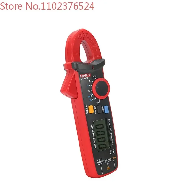 

UNI-T UT210C Mini Handheld Clamp Meter True RMS Auto Range Temperature Test Multimeter AC Current Clamp