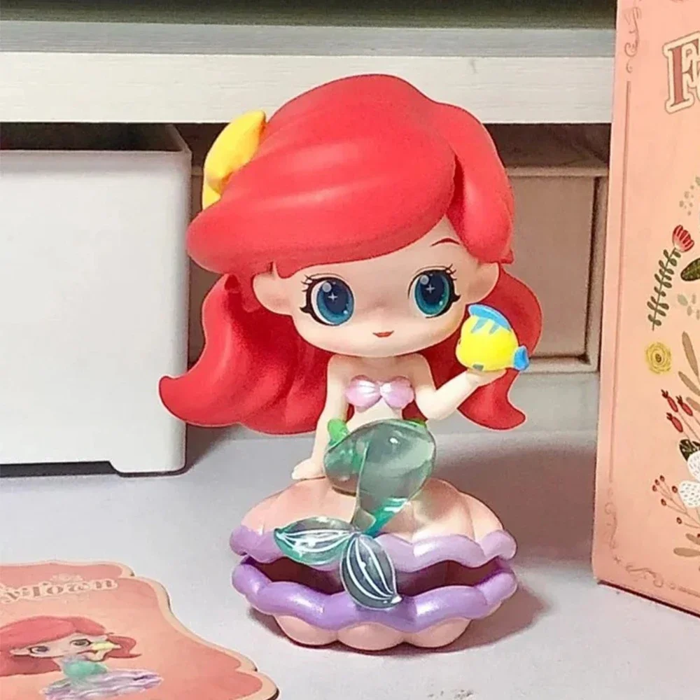 Disney Princess Fairy Town Series Blind Box, Bonito Branca de Neve, Petúnia Ariel, Mystery Box, Tabletop Decor, Mini Princesa Boneca, Kid Gift