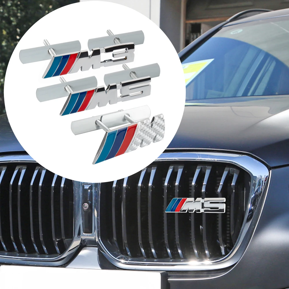 Car Styling Front Grille Badge Decoration M3 M5 M Metal Emblem For BMW M Performance X1 X2 X3 X5 E28 E39 E46 E53 E60 E70 E87 E92