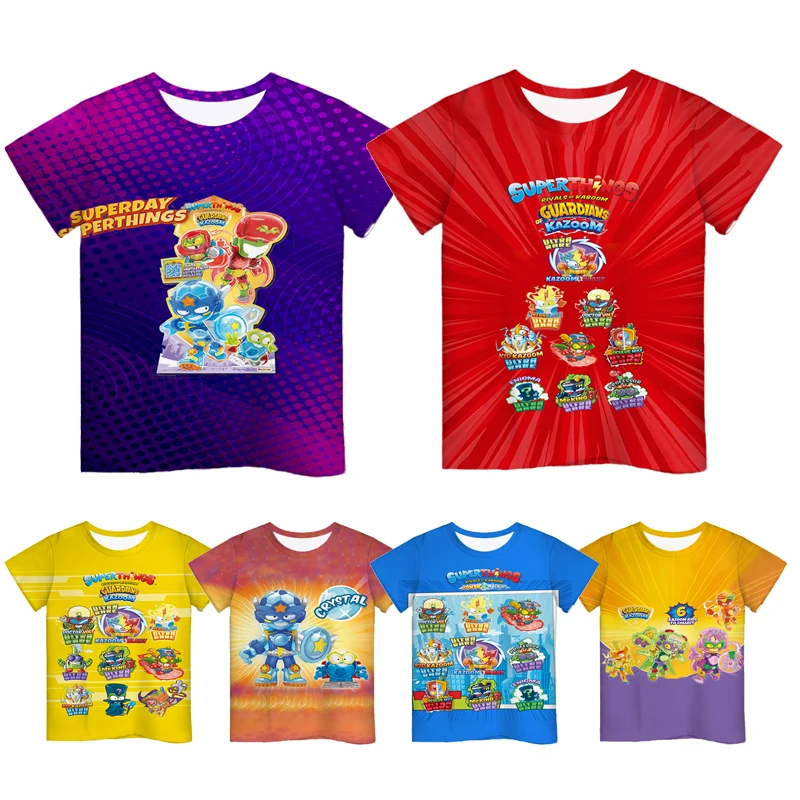 Kids Superthings 9 3D T-shirts Guardians of Kazoom Boys Girls Teens Cartoon Anime T Shirts Camiseta Children Tshirts Tee Tops