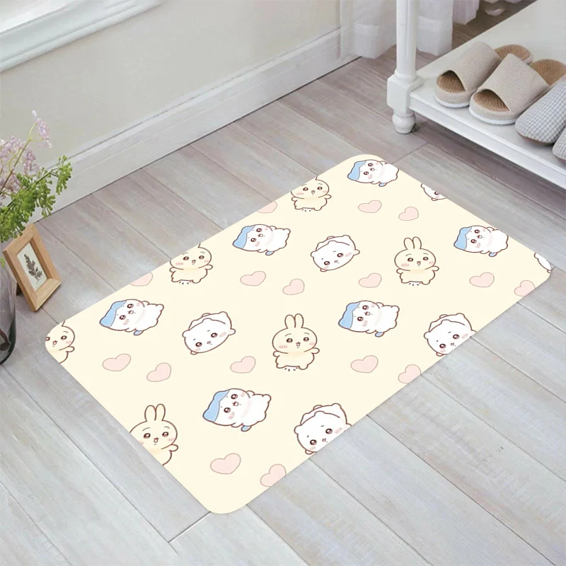 Cute Cartoon C-Chiikawa Floor Mat Aesthetic Room Decoration Kitchen Carpet Carpets Doormat Entrance Door Home Balcony Rugs Foot