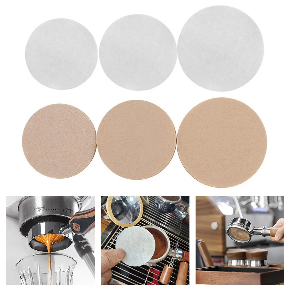 Powder Bowl Filters Coffee Filter Paper White/Brown 100 Pcs 51mm/53mm/58mm For Espresso Coffee Maker Good Toughness