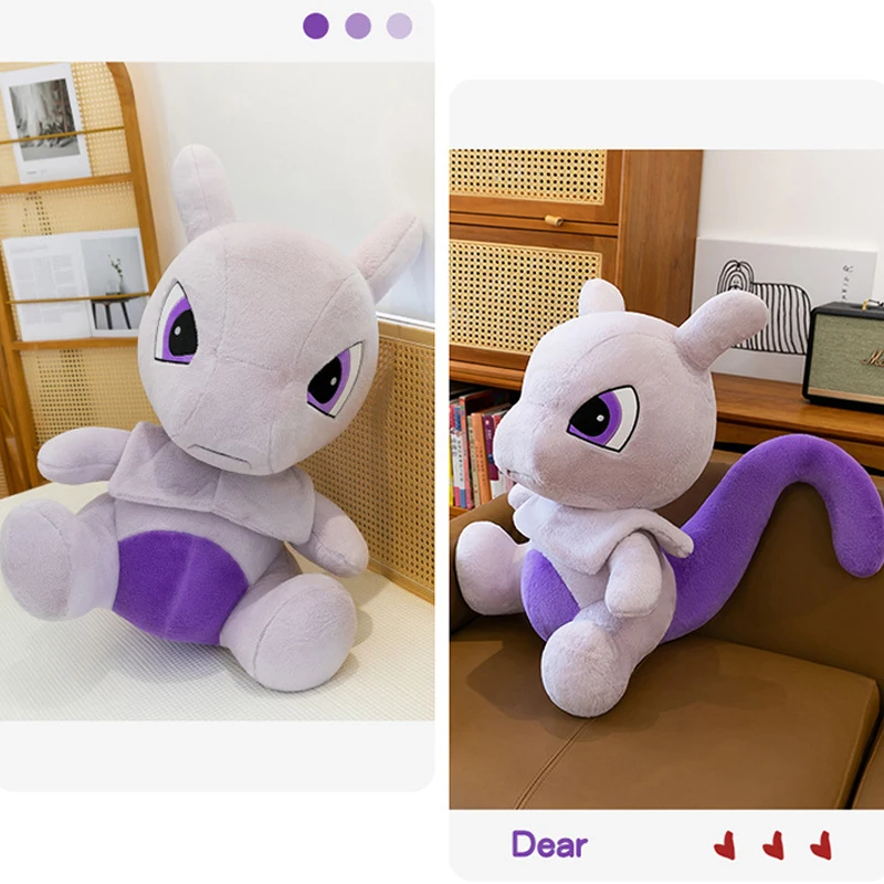 35-80cm Pokémon Mewtwo Plush Toys Cartoon Plushie Anime Birthday Pillow Sofa Kawaii Doll Stuffed Gift for Childrens Xmas