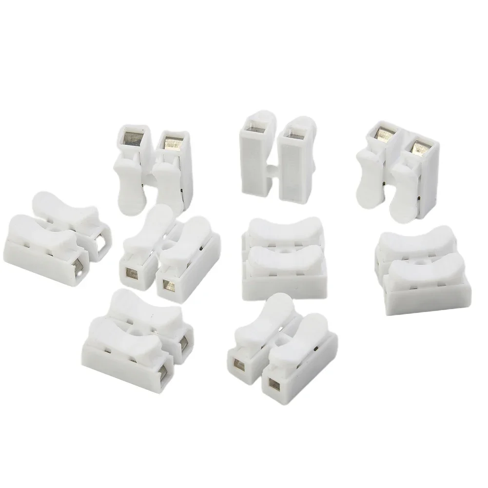 20Pcs CH2 Spring Connector 2Pins Electrical Cable Connectors Quick Splice Lock Wire Terminals Block LED Strip Light Replace