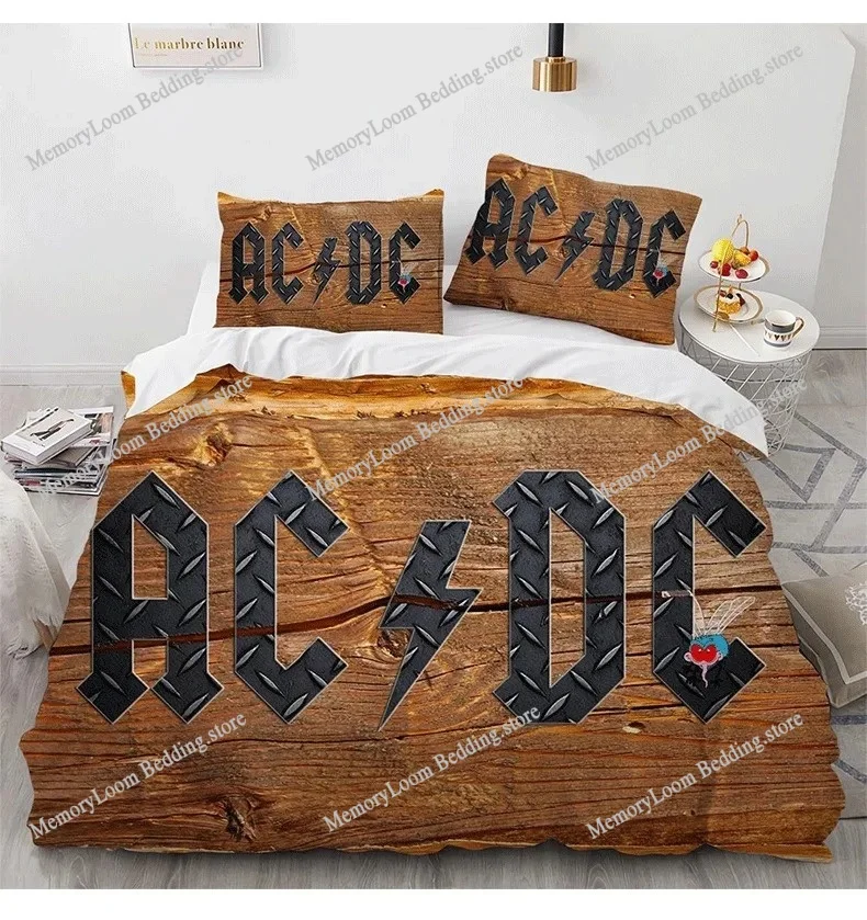 

Ac Dc Music Bedding Set,Music Star Duvet Cover 3D Print,Boys Adult Quilt Cover Pillowcase King Queen Size