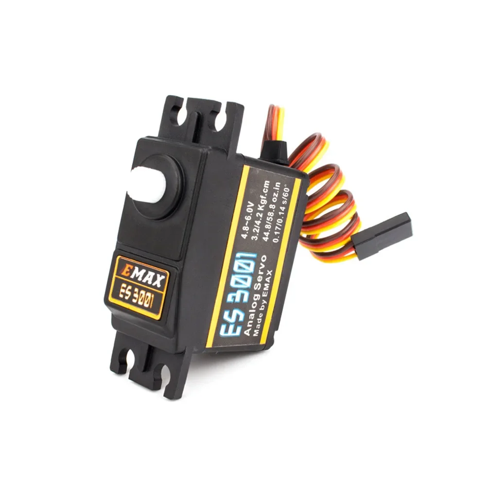 EMAX ES3001 RC 자동차 보트 헬리콥터 고정 날개 비행기 로봇 용 4.8-6.0V 43g 플라스틱 기어 아날로그 서보