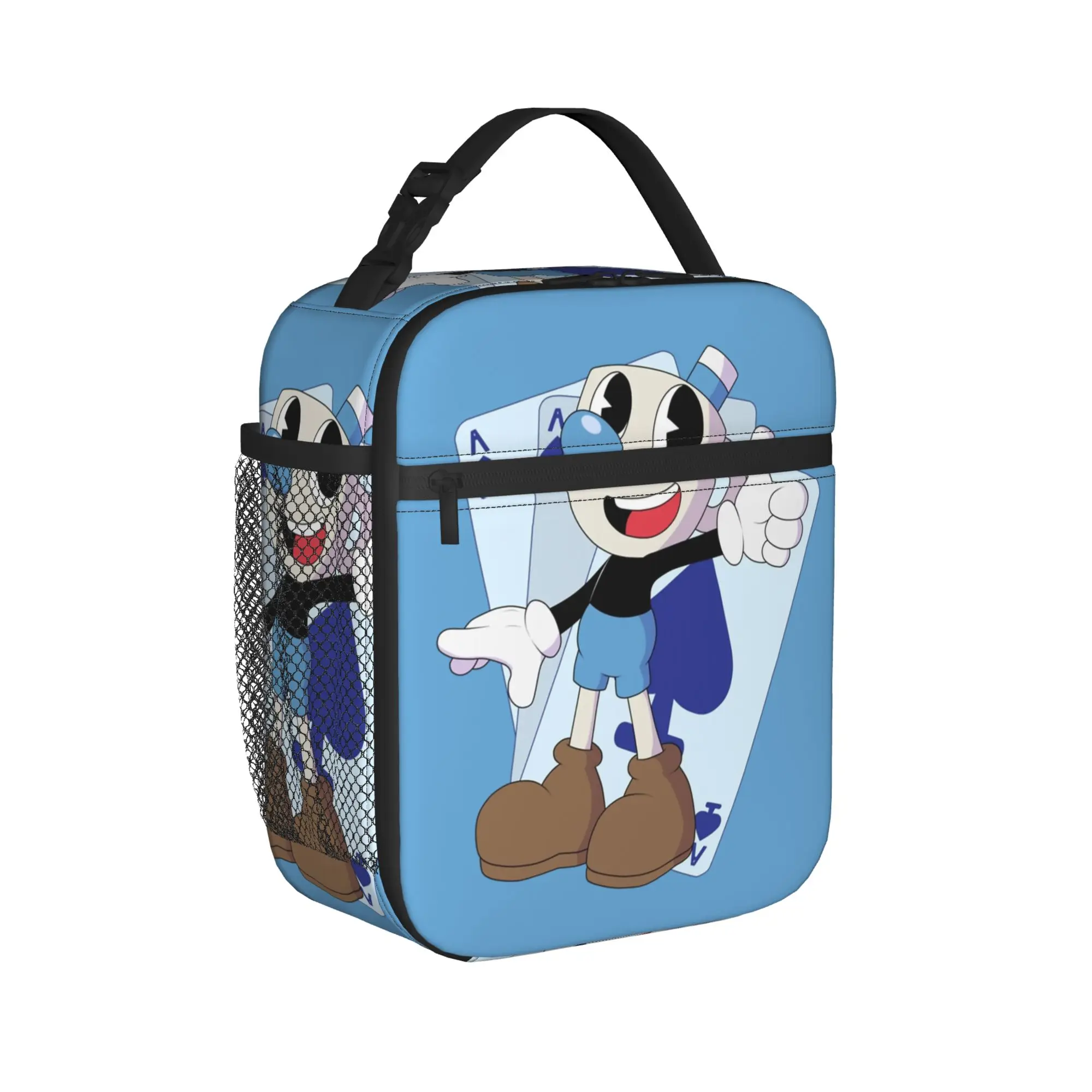 Cartoon Cupheads and Mugmans Game Thermal Insulated Lunch Bags for Travel Portable Food Bag Container Thermal Cooler Lunch Boxes