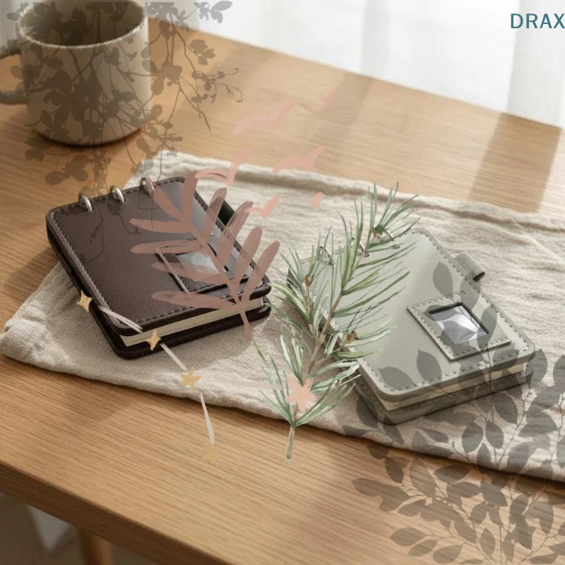 Korean Style Leather M5 Three-Hole Flip-Up Portable Detachable DIY Journal Life Record Notebook Stationery
