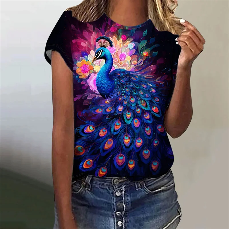 Harajuku New 3D Print Colorful Flowers T Shirt Floral Graphic T Shirts Women Fashion Tee Shirts Girl Funny Clothing Short Shirts