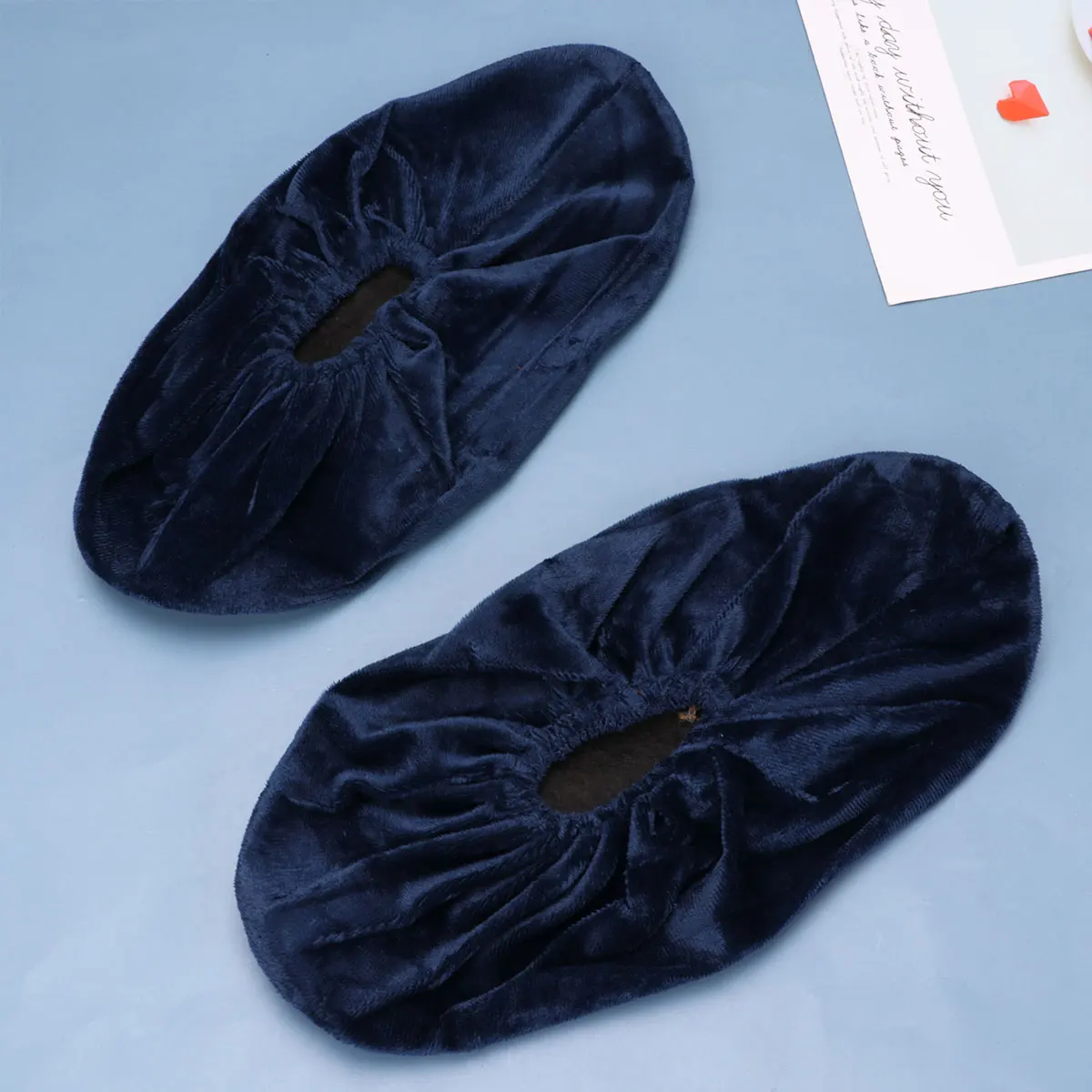 Dark Reusable Flannelette Shoe Cover Set Waterproof Wear-Resistant Foldable Rainproof All Sizes
