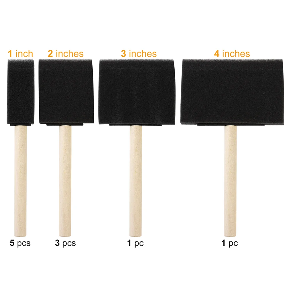 60 PCS Black Sponge Brush Foam Paintbrushes Crafts Kids Painting Tools Acrylic Toddler