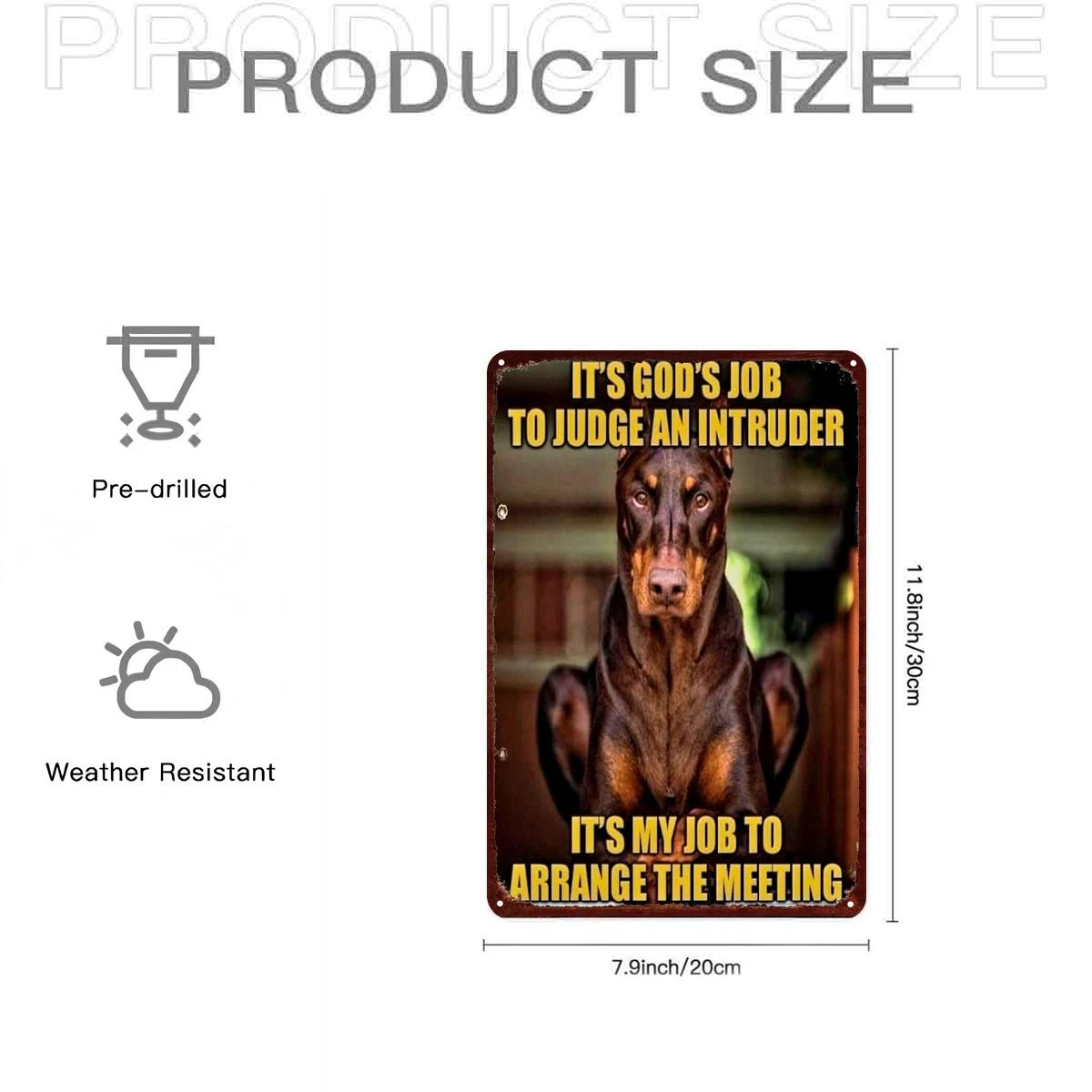 1pc Doberman Metal Wall Art Sign with 