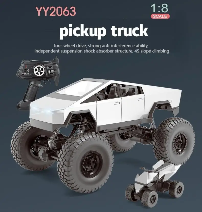 Rc Truck Met Motorfietsen Afstandsbediening Auto 'S Klimmen Crawler Hoge Snelheid Off Road Pick-Up Motorfiets Auto Speelgoed Voor Jongens