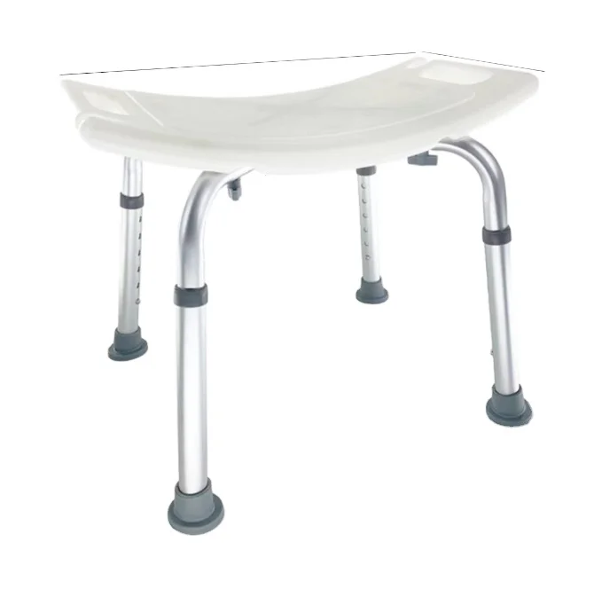 Height Adjustable Anodized Aluminum Shower Chair, Safe Non-Slip Plastic Bath Seat For Bathroom