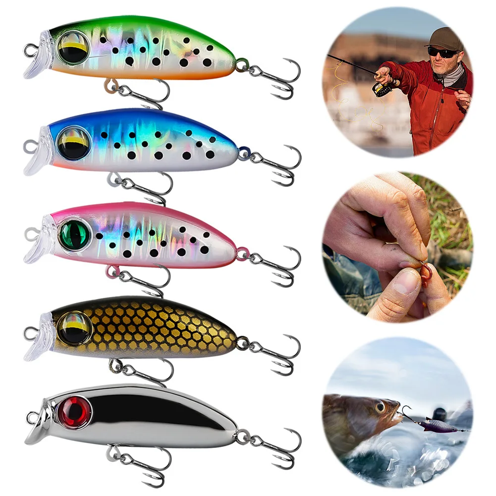 

5pcs Minnow Fishing Lures Artificial Hard Bait Wobbler Fishing Bait for Trout Bass Carp Fishing Accessories