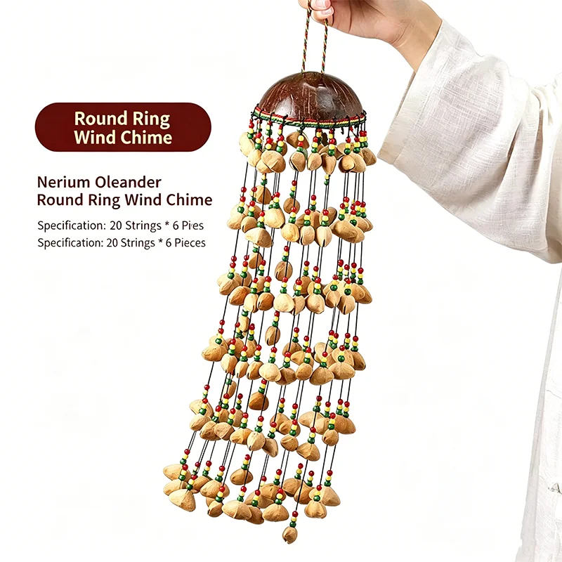Handmade Nutshell Chimes Hand Bell Portable Sound Healing Fruit Shell Chime for Meditation Yoga Relax
