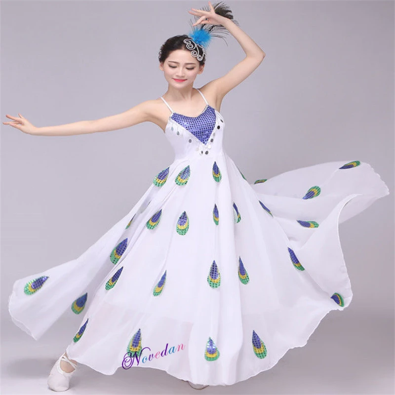 

Peacock Costume Kids Women Girls Sequin Stage Perofrmance Dance Tutu Dress White Ballroom Fairy Princess Fancy Carnival Costume