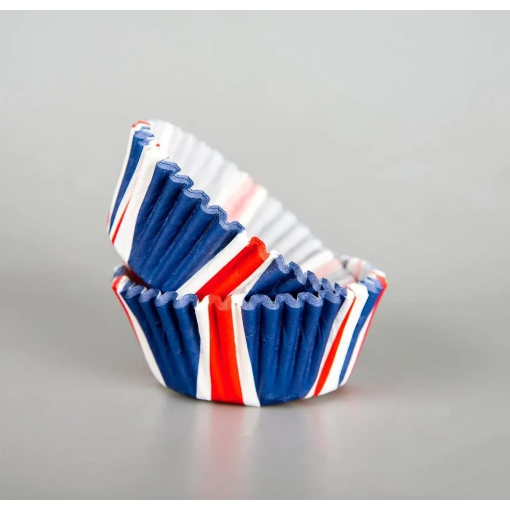 Cupcake-Hüllen aus Papier von Union Jack, Backpapierbecher, Muffin-Kuchenhalter, Einlagen, Großbritannien, Flaggendruck, VE Day Celebration