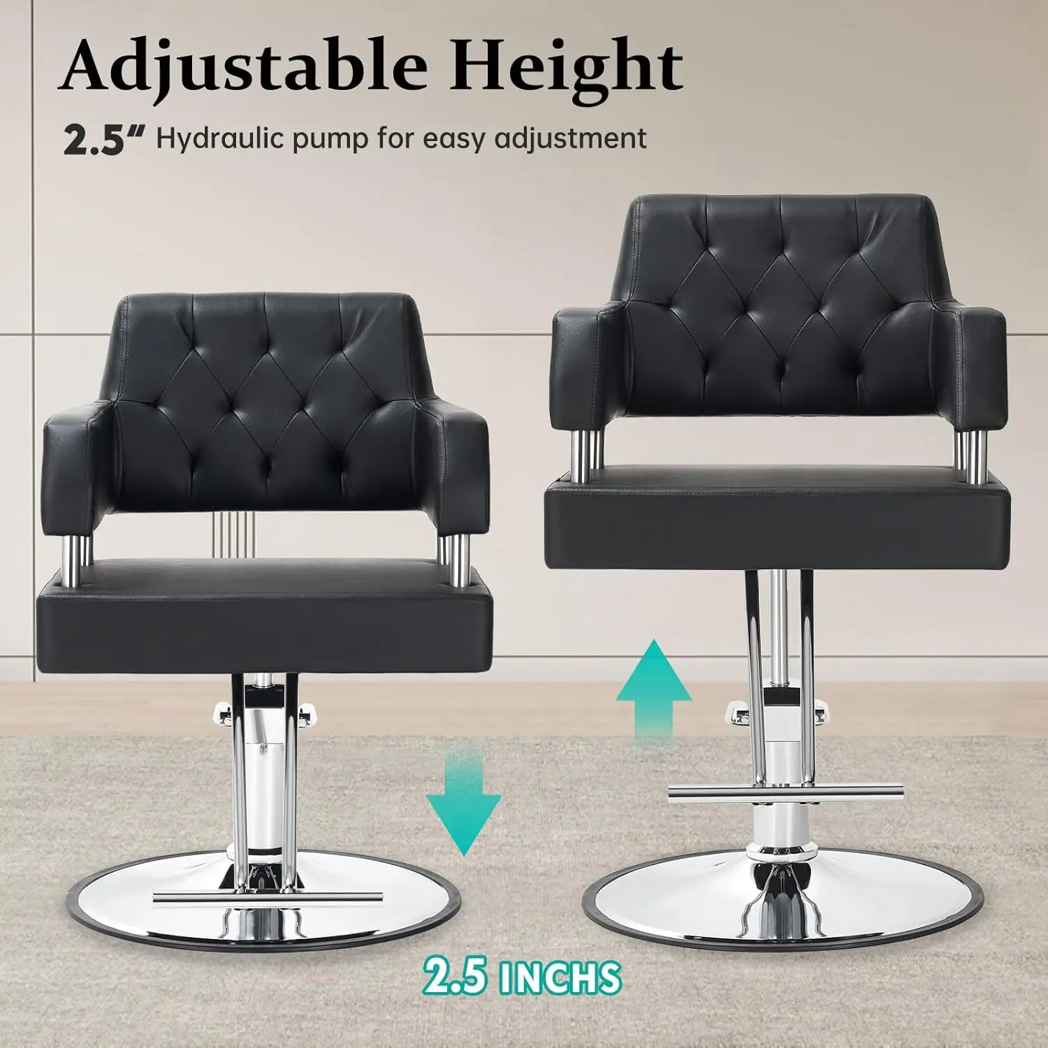 Chair Salon Chair for Hair Stylist with Hydraulic Pump Adjustable Height 360 Degrees Swivel Hair Chair Spa Beauty Equipment