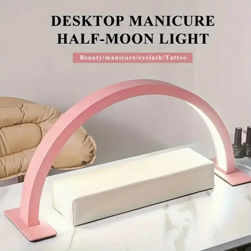 A USB-Powered LED Nail Lamp, Beauty Lamp, Half-Moon Shaped Lamp with Matte Finish and Button Switch Control
