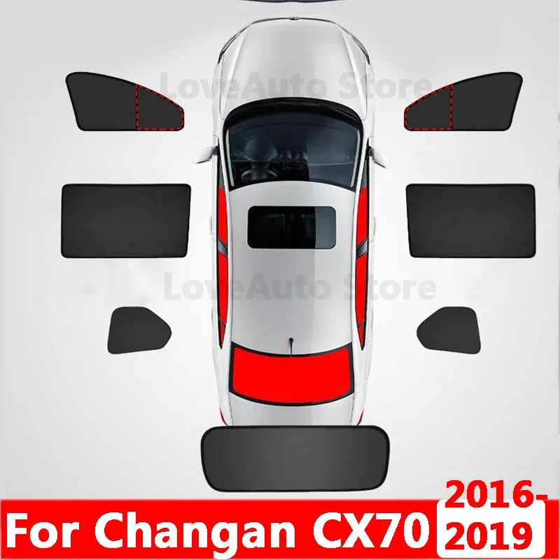 

Автомобильный Магнитный солнцезащитный козырек для Changan CX70 CX70T 2016-2019, защитный козырек для переднего и заднего стекла, аксессуары