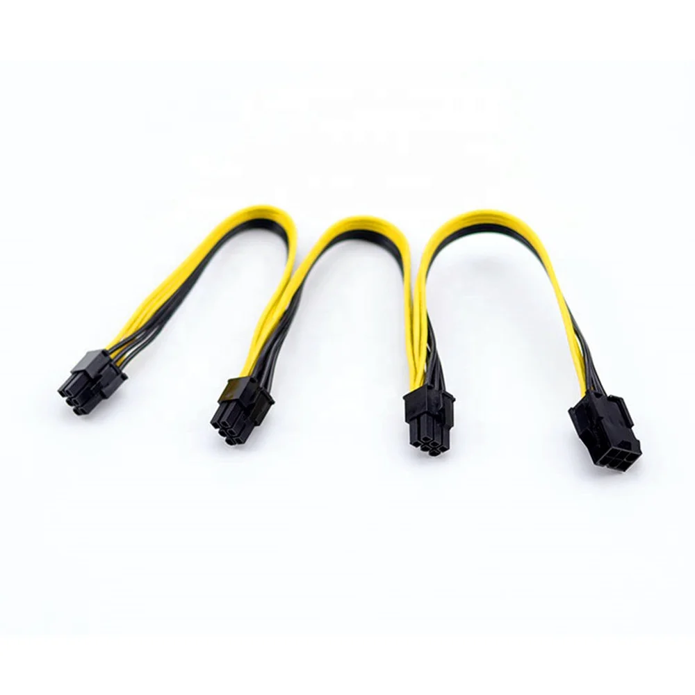 6Pin Female to PCI-E 6Pin Male Extension Power Cable 18awg 3x PCIe 6Pin Graphics Video Card Adapter Cable