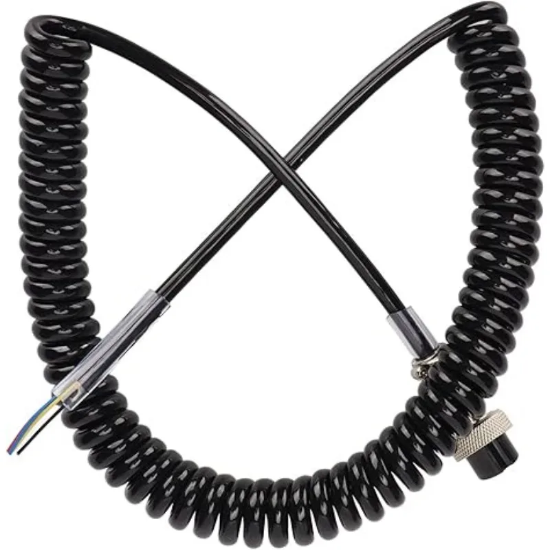 4 Pin Radio Microphone Cable for Cb Ham Radio Female Microphone Plug Hand Microphone Coil Spring Rope Wire Mic Cable Cord