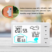 B23B Indoor Outdoor Thermometer Hygrometer Wireless Weather Station Home Weather Forecast Clock Weather Stations