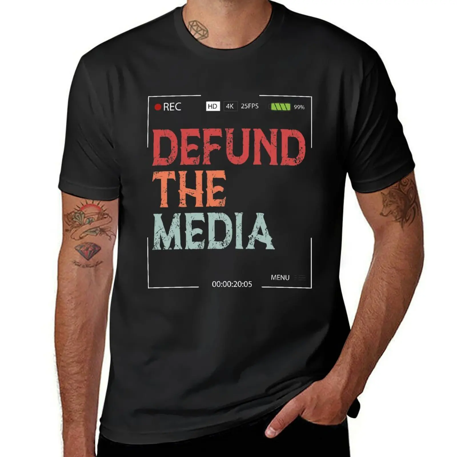 Defund The Media T-Shirt graphics summer clothes tees plain white t shirts men