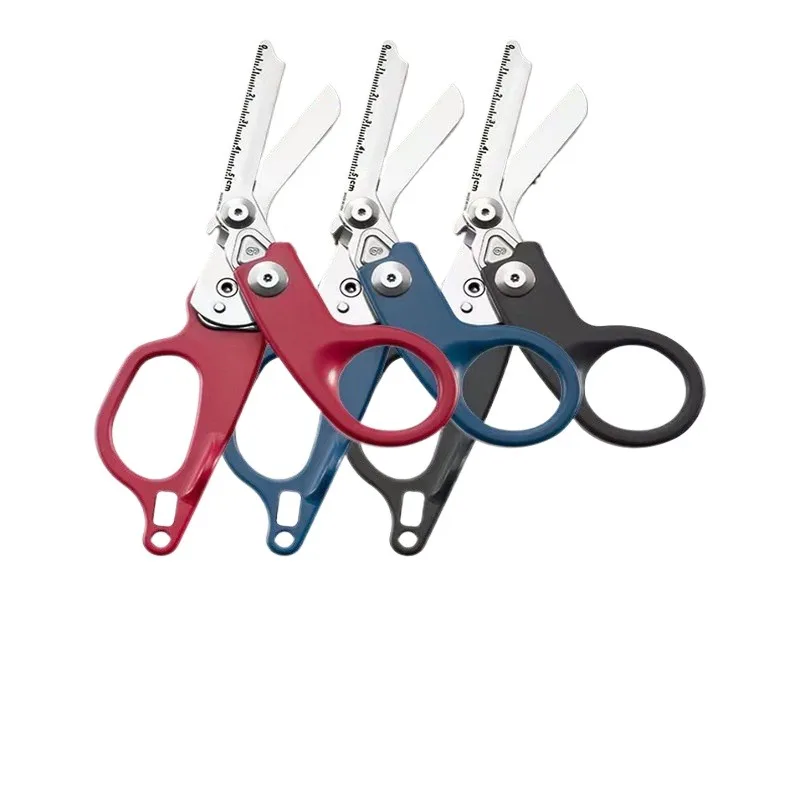 

Multi-Functional Folding Scissors Outdoor Camping Garden Folding Pliers Portable with Measuring Function