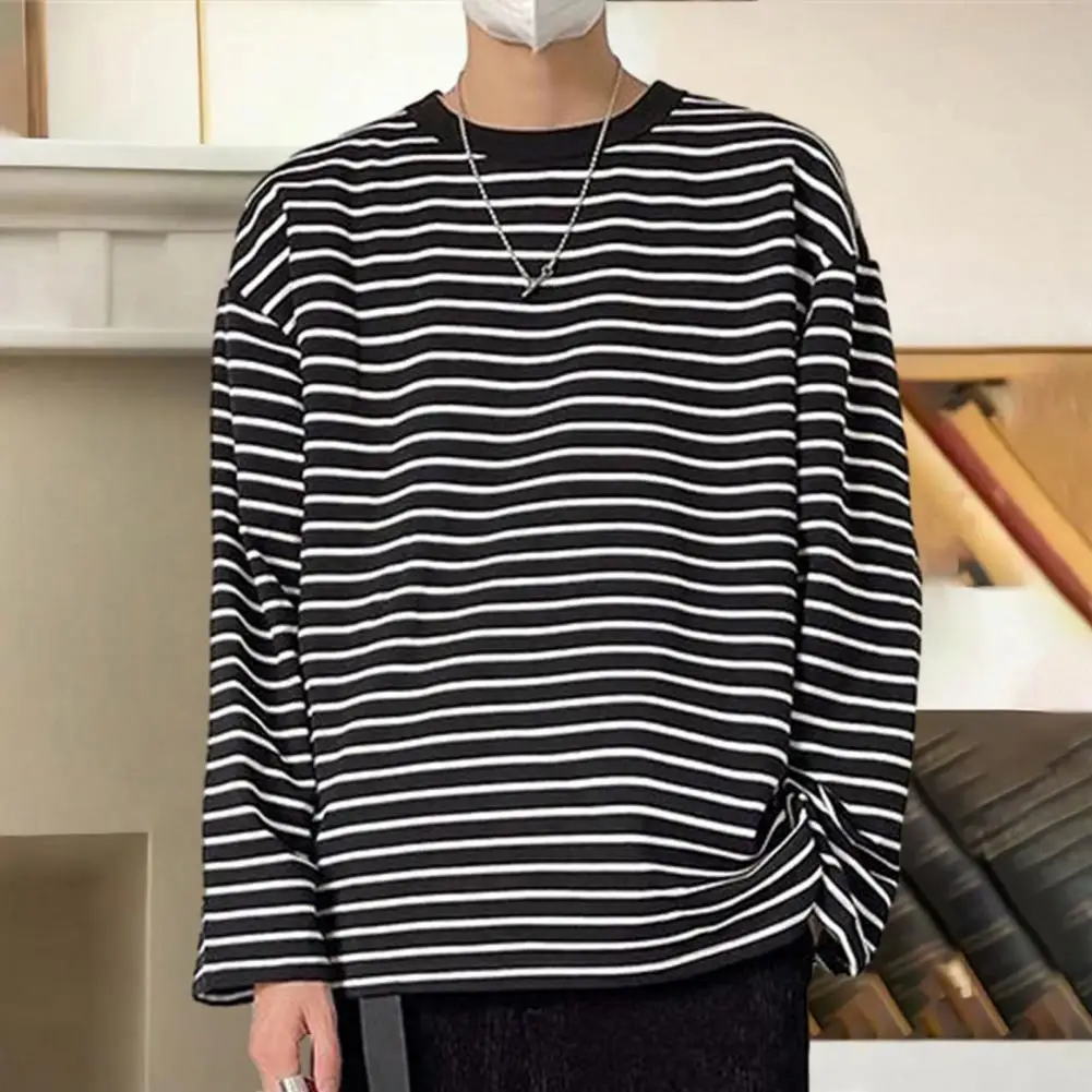 2023 Autumn New Long Sleeve T Shirt Men Solid Color Bottoming Shirt Man O-neck Tops Plus Size High Quality T-shirt